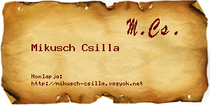 Mikusch Csilla névjegykártya